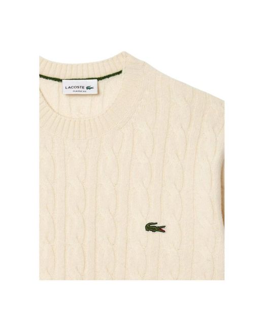 Lacoste Natural Round-Neck Knitwear for men