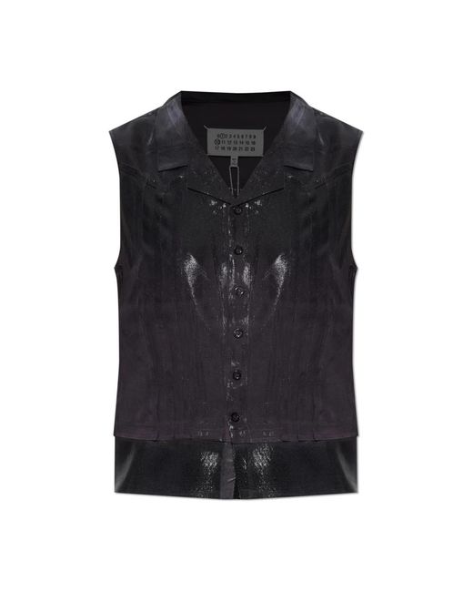 Maison Margiela Black Sleeveless Tops