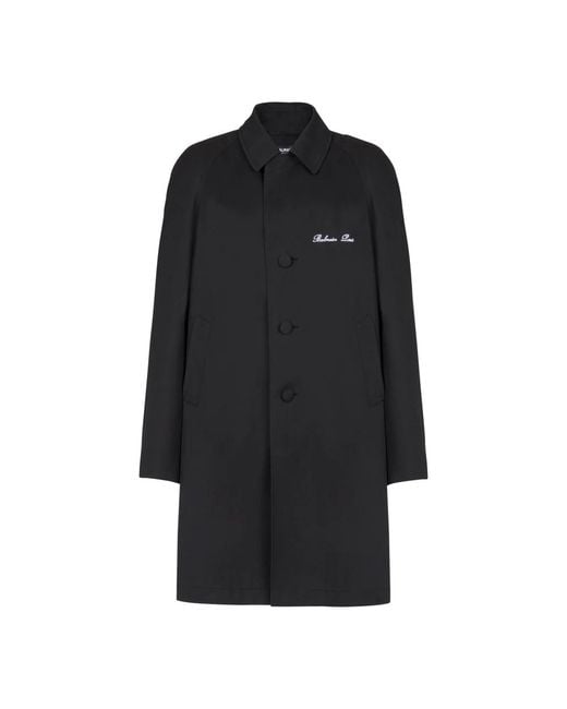 Balmain Mantel Met Enkele Rij Knopen in het Black voor heren