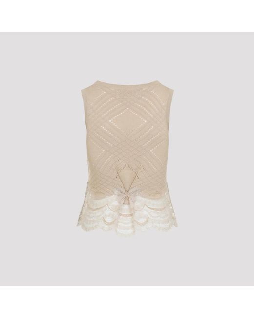 Ermanno Scervino Natural Sleeveless Tops