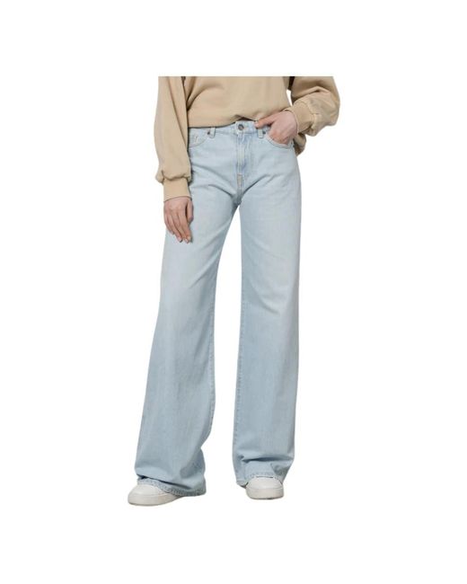 Twin Set Blue High-waist wide-leg jeans in hellem denim