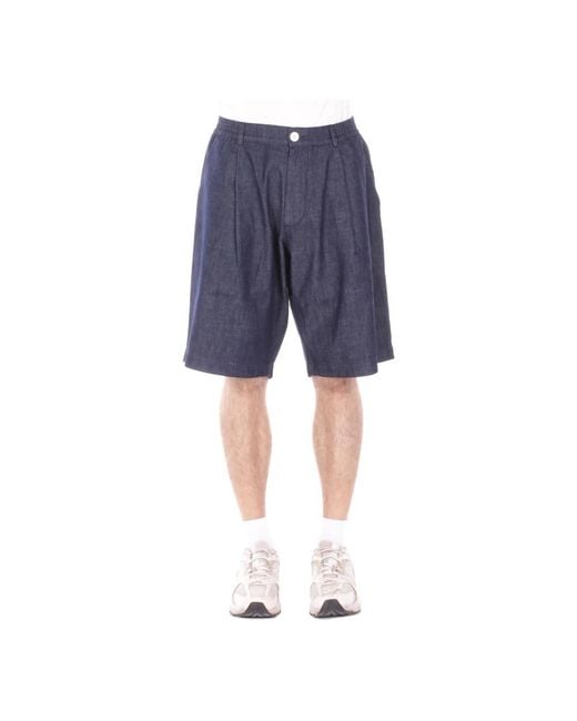 Alpha Studio Bermuda Chambray in het Blue voor heren