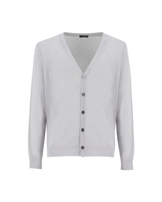 Drumohr Merinowolle knopf cardigan in Gray für Herren