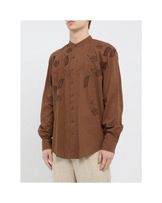 Amaranto Brown Casual Shirts for men