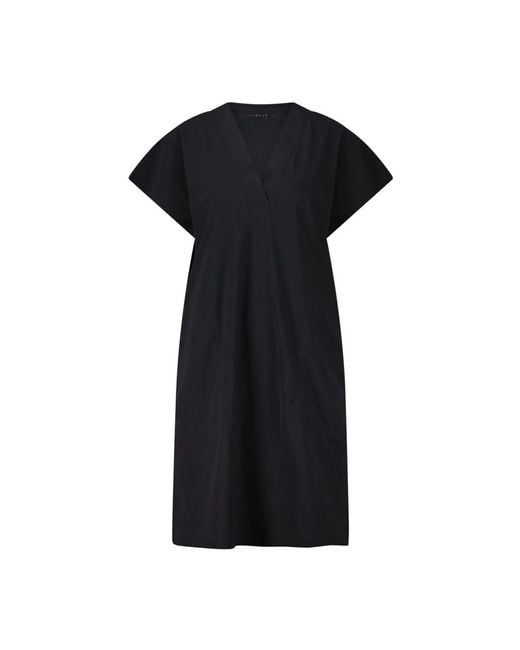 RAFFAELLO ROSSI Black V-ausschnitt kleid mit breitem bund