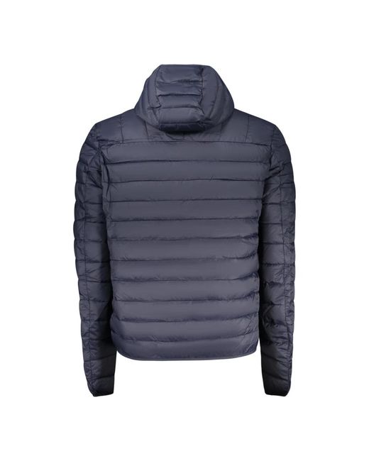 Roberto Cavalli Jassen ,Blauw ,Polyester Jacket Met Lange Mouwen En Capuchon in het Blue voor heren