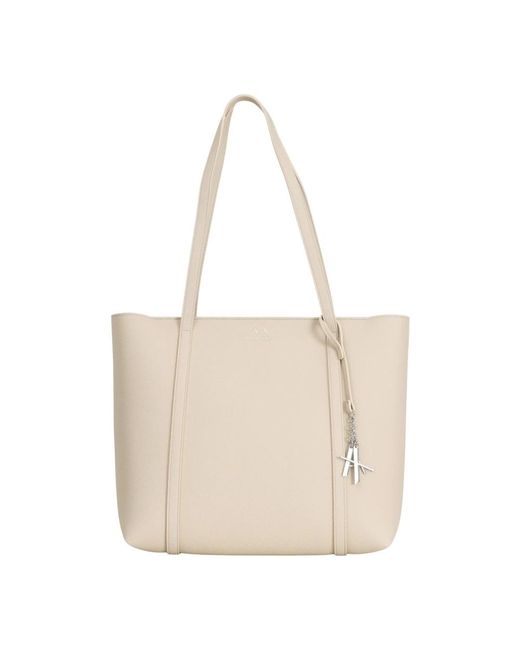 ARMANI EXCHANGE Natural Shopper Tasche Mit Abnehmbarem Anhänger