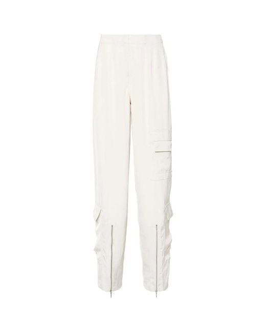 Pantalones cargo de satén con detalles dart Calvin Klein de color White