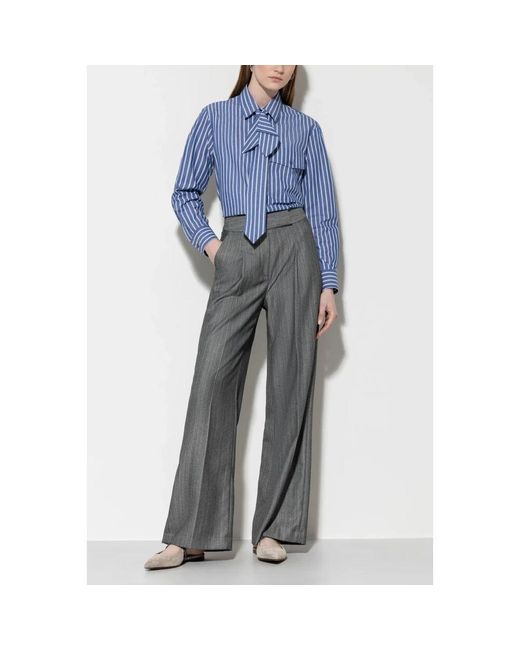 Luisa Cerano Gray Graue hose mit goldenen fäden