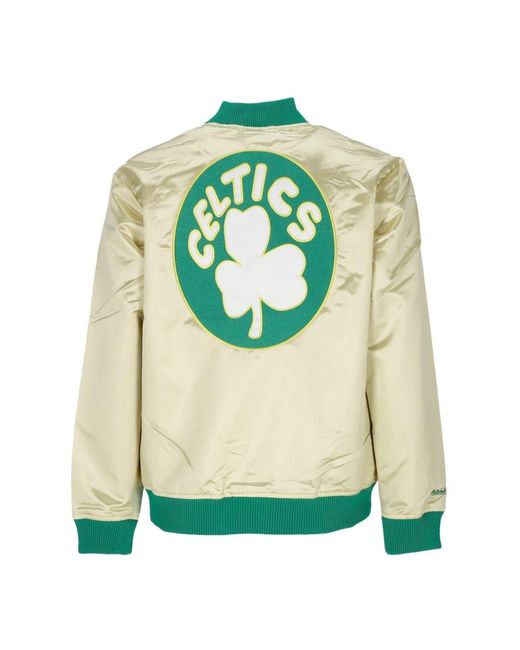 Mitchell & Ness Jassen ,Geel ,Satijn Boston Celtics Vintage Lichtgewicht Satijnen Jas in het Green voor heren