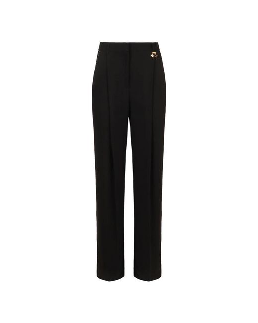 Elisabetta Franchi Black Crepe hose mit gesäßtaschen