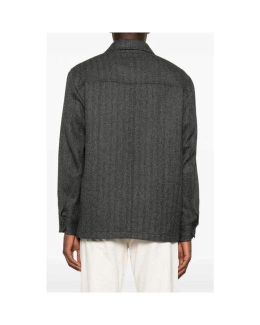 Brioni Herringbone Flap-Pocket Jacket in het Gray voor heren
