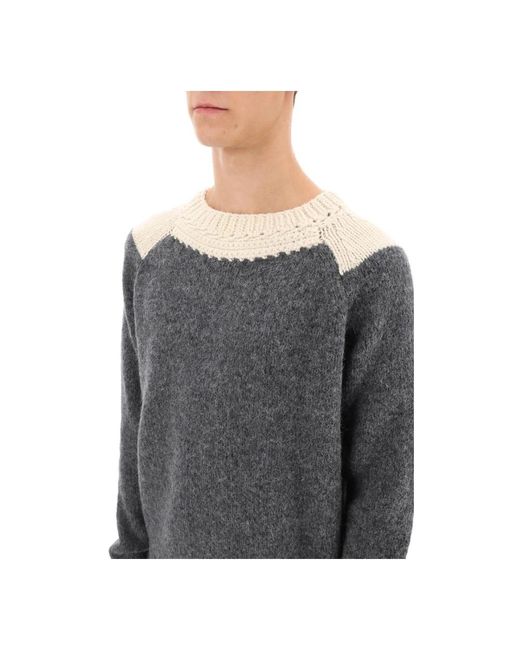 Dries Van Noten Round-neck knitwear in Gray für Herren