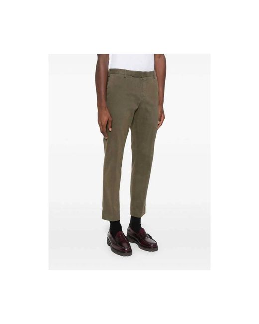 PT01 Broeken ,Groen ,Katoen Khaki Slim Fit Broek in het Green voor heren