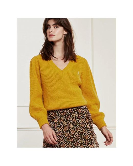 FABIENNE CHAPOT V-Neck Knitwear in het Yellow