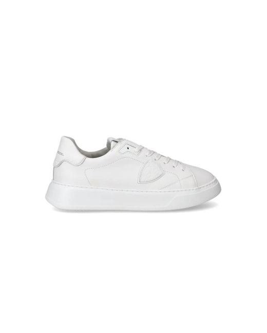 Philippe Model Schoenen ,Wit ,Katoen Temple Low-Top Sneakers in het White voor heren