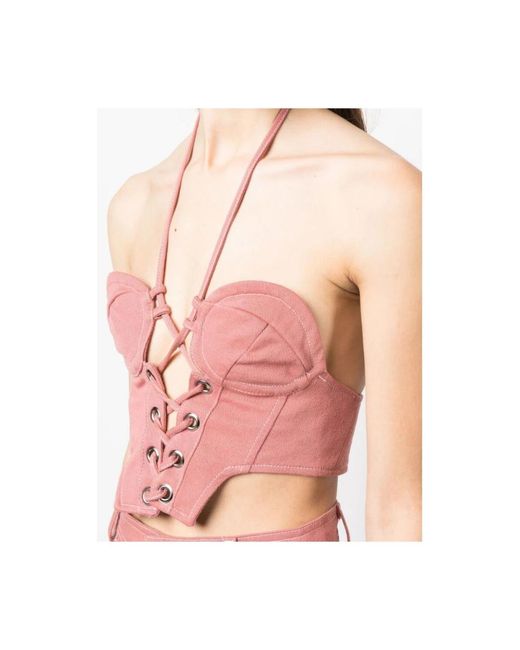 Julfer Pink Sleeveless Tops
