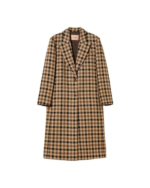 Twinset Single-Breasted Coats in het Natural