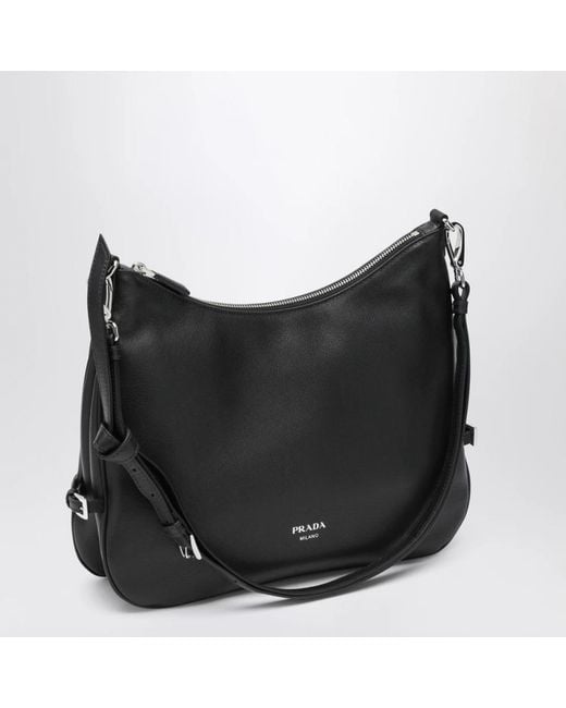 Prada Black Fold Large Leather Bag