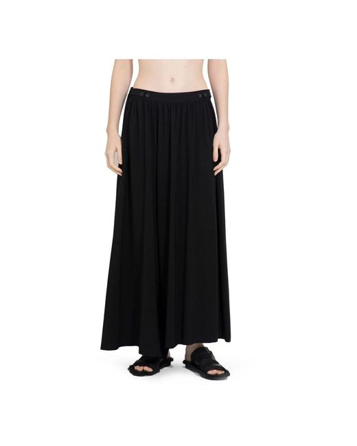 Falda pantalón negra recogida drop crotch Yohji Yamamoto de color Black
