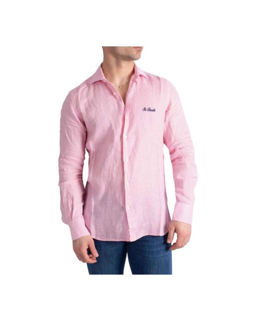 Camicia in lino casual di Mc2 Saint Barth in Pink da Uomo