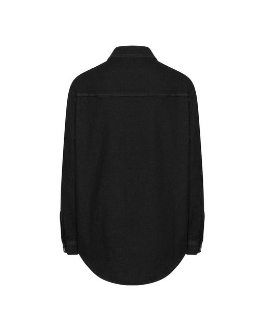 My Essential Wardrobe Overhemden ,Zwart ,Denim Zwarte Wassing Denim Shirt Boxy Stijl in het Black