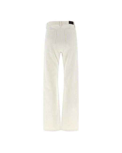 Lemaire Jeans ,Wit ,Katoen Rechte Broek Met Hoge Taille in het White