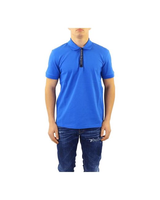 Alexander McQueen Blue Polo Shirts for men