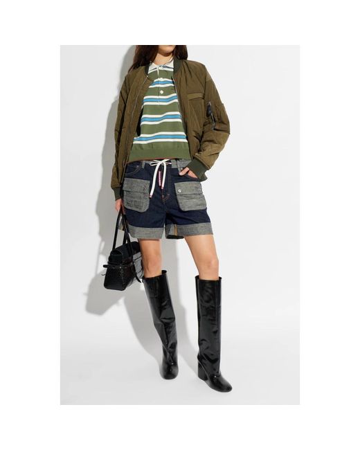 DSquared² Jassen ,Groen ,Leer Insulated Bomber Jacket in het Green