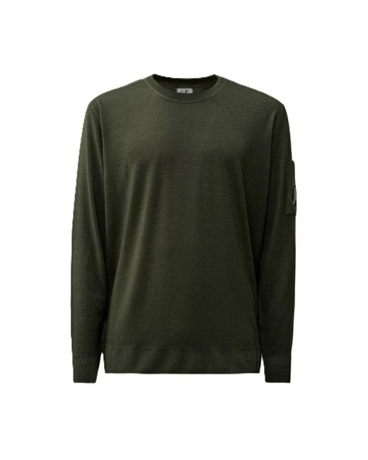 C P Company Grüner merinowollpullover in Green für Herren