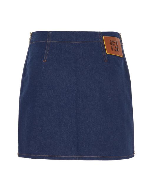 Fendi Denim Mini Rok in het Blue