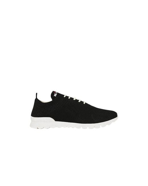 Kiton Black Moderne mesh fit sneakers