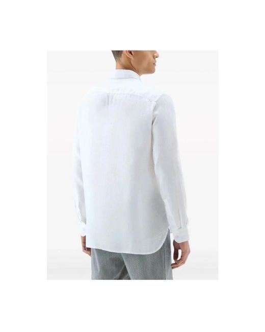 Woolrich Stilvolle hemden kollektion in White für Herren