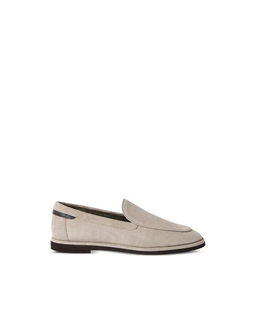 Brunello Cucinelli White Leather Loafers