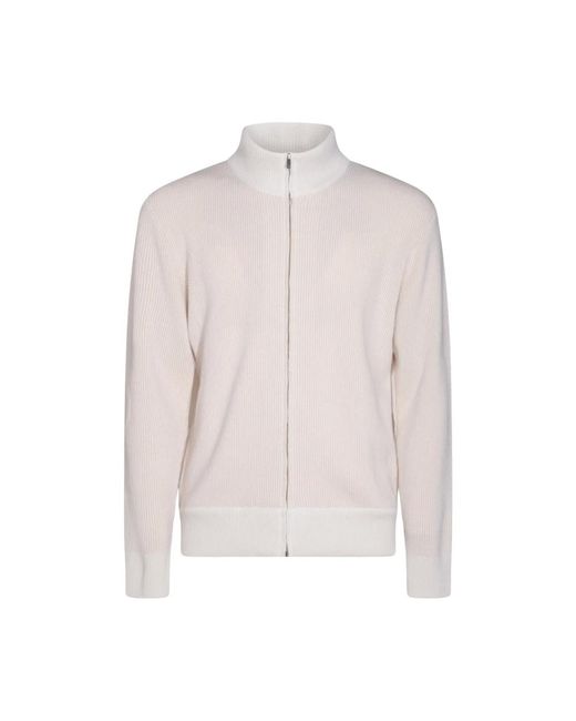 Lardini Witte Wollen Gebreide Trui in het Pink voor heren