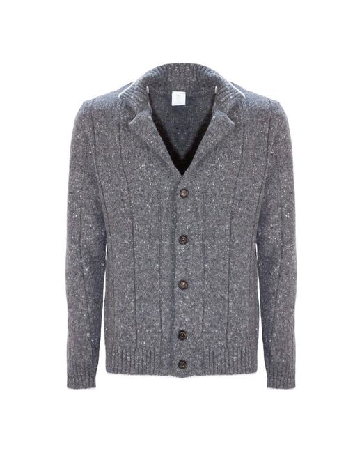 Eleventy Truien & Vesten ,Grijs ,Wol Cardigan Met Mandarijnkraag in het Gray voor heren