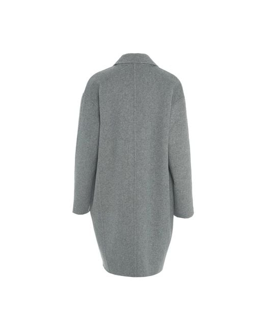Kaos Jassen ,Grijs ,Wol Elegante Grijze Wollen Jas in het Gray