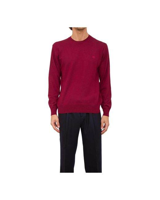 Etro Red Round-Neck Knitwear for men