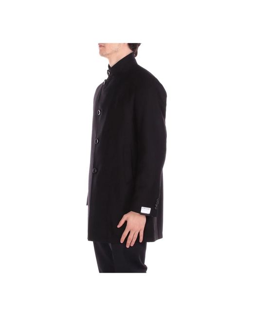 Tagliatore Black Single-Breasted Coats for men