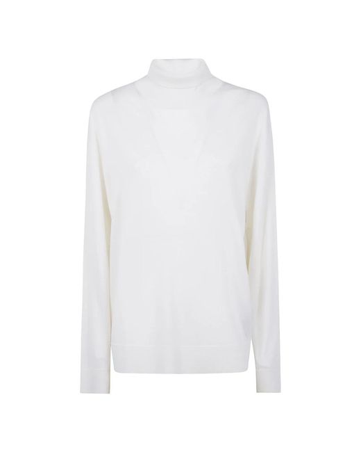 Laneus Rollkragen Strickpullover Herren in White für Herren