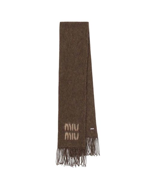 Miu Miu Brown Winter Scarves