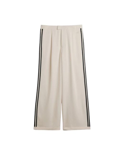 Adidas Fitness ,Katoen Three Stripes Track Pants in het Natural voor heren