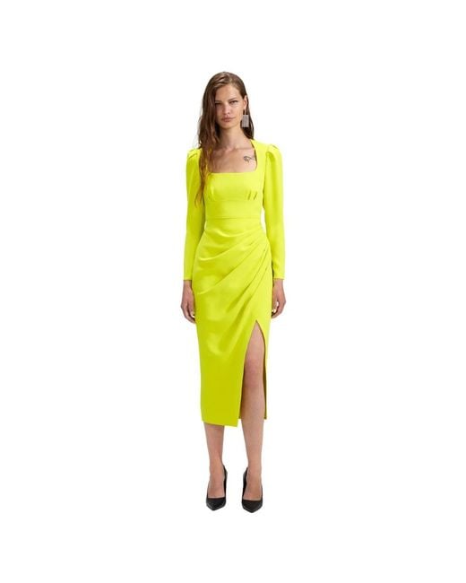 Self-Portrait Midi Dresses in het Yellow
