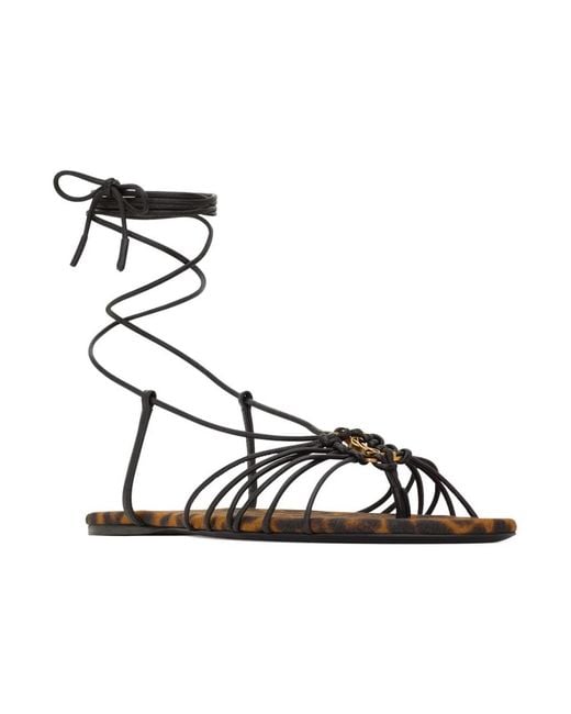 Saint Laurent Metallic Flat Sandals