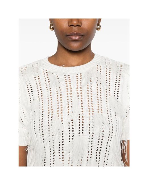 Twinset White Round-Neck Knitwear