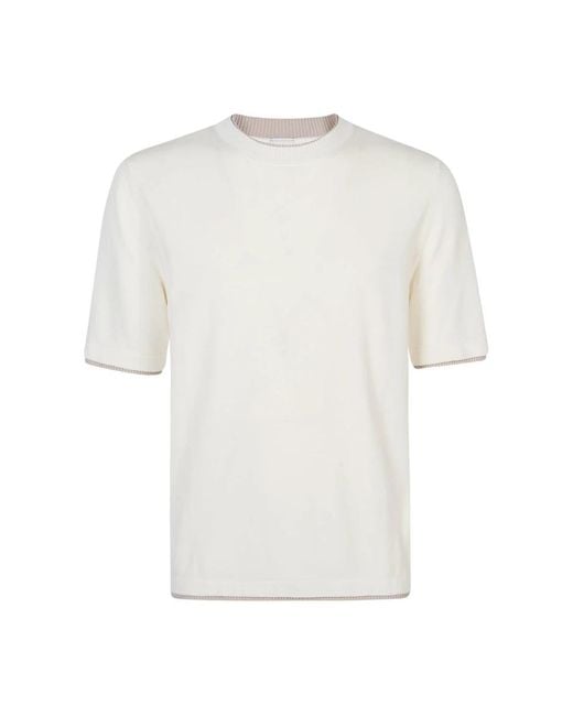 Eleventy White Round-Neck Knitwear for men