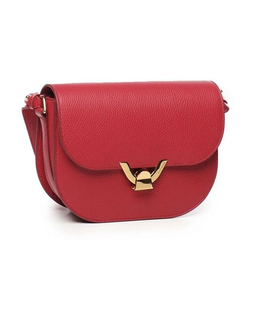 Coccinelle Red Rote leder-schultertasche mit klappe