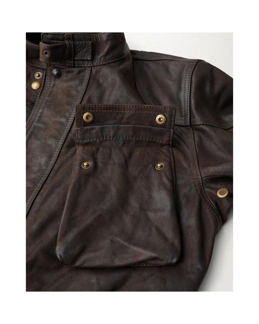 Legacy trialmaster panther leather veste antique marron Belstaff pour homme en coloris Black