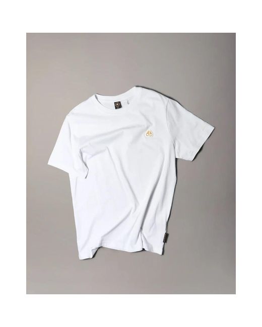 Moose Knuckles Tops ,Wit ,Crescent Tee in het White voor heren