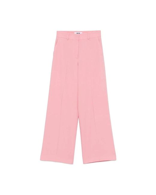 Wide Trousers di MSGM in Pink